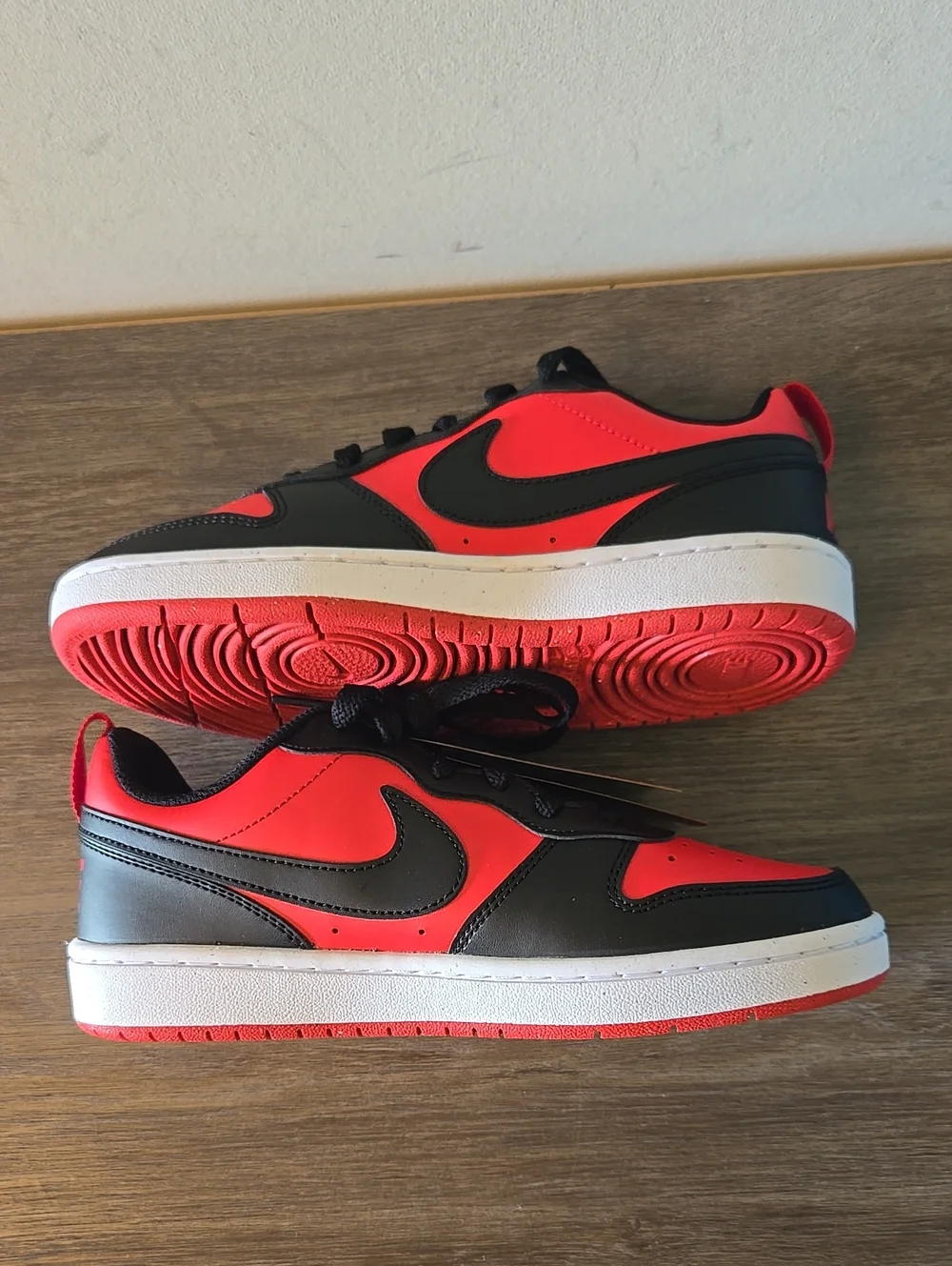 NWT Nike Borough Low-Top Sneakers in Red and Black